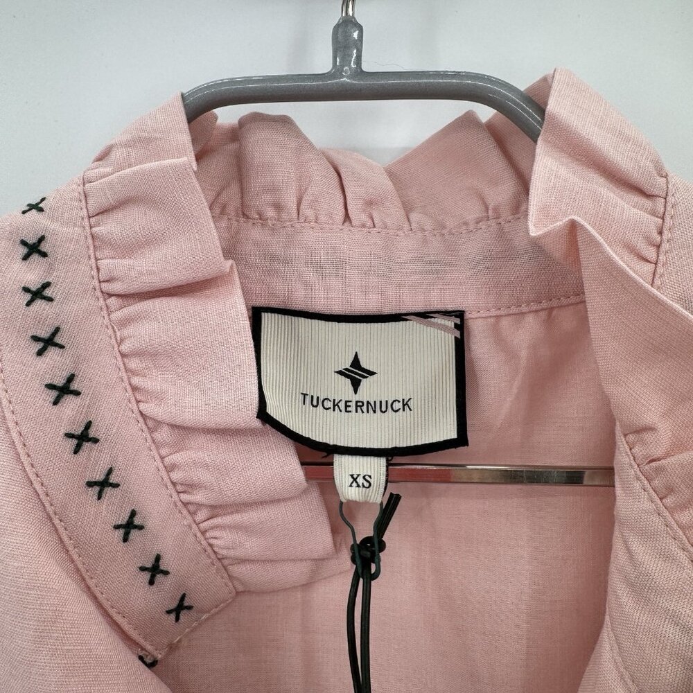 Tuckernuck Bermuda Pink Palmerston Dress sz XS Linen Long Sleeve Mini NWT - Picture 3 of 9